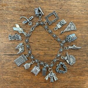 Sterling Silver Charm Bracelet plus Charms